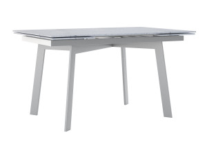 Modny stół rozkładany do salonu ze spieku kwarcowego Shift - srebrny - 150 x 90 cm - 230 x 90 cm (4-10 osób)