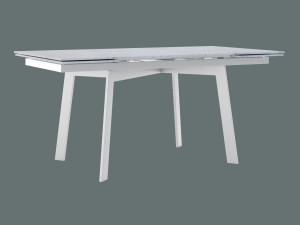 Modny stół rozkładany do salonu ze spieku kwarcowego Shift - biały matowy - 180 x 90 cm - 260 x 90 cm (6-12 osób)