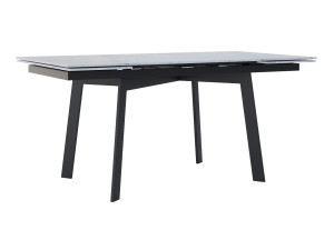 Modny stół rozkładany do salonu ze spieku kwarcowego Shift - czarny mat - 180 x 90 cm - 260 x 90 cm (6-12 osób)
