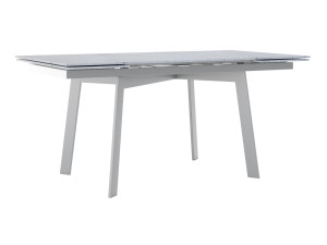 Modny stół rozkładany do salonu ze spieku kwarcowego Shift - srebrny - 180 x 90 cm - 260 x 90 cm (6-12 osób)