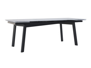 Modny stół rozkładany do salonu ze spieku kwarcowego Shift - czarny mat - 240 x 100 cm - 320 x 100 cm (10-14 osób)