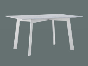 Modny stół do salonu ze spieku kwarcowego Shift - biały matowy - 150 × 90 cm (dla 4-6 osób)
