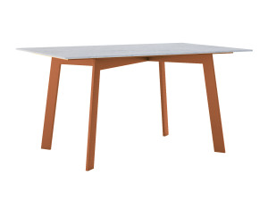 Modny stół do salonu ze spieku kwarcowego Shift - miedziany - 150 × 90 cm (dla 4-6 osób)