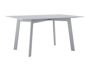 Modny stół do salonu ze spieku kwarcowego Shift - srebrny - 150 × 90 cm (dla 4-6 osób)