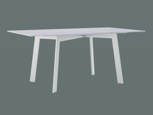 Modny stół do salonu ze spieku kwarcowego Shift - biały matowy - 180 × 90 cm (dla 6-8 osób)