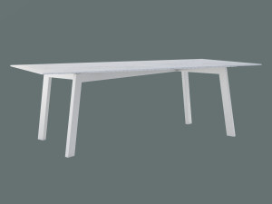 Modny stół do salonu ze spieku kwarcowego Shift - biały matowy - 240 × 100 cm (dla 10-12 osób)