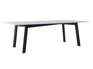 Modny stół do salonu ze spieku kwarcowego Shift - czarny mat - 240 × 100 cm (dla 10-12 osób)