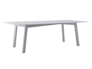 Modny stół do salonu ze spieku kwarcowego Shift - srebrny - 240 × 100 cm (dla 10-12 osób)