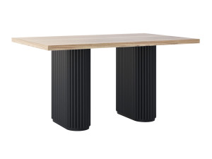 Stół do salonu dębowy Torvo - czarny mat - 150 × 90 cm (dla 4-6 osób)