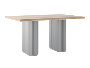 Stół do salonu dębowy Torvo - srebrny - 150 × 90 cm (dla 4-6 osób)