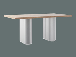 Stół do salonu dębowy Torvo - biały matowy - 180 × 90 cm (dla 6-8 osób)