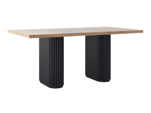 Stół do salonu dębowy Torvo - czarny mat - 180 × 90 cm (dla 6-8 osób)