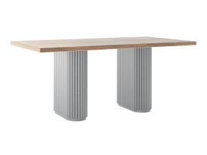 Stół do salonu dębowy Torvo - srebrny - 180 × 90 cm (dla 6-8 osób)