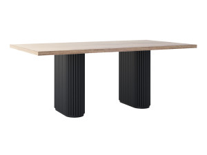 Stół do salonu dębowy Torvo - czarny mat - 200 × 100 cm (dla 8-10 osób)