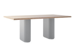 Stół do salonu dębowy Torvo - srebrny - 200 × 100 cm (dla 8-10 osób)
