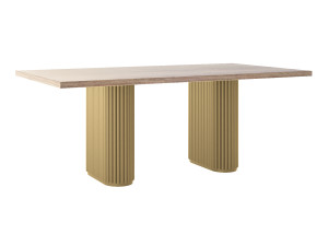 Stół do salonu dębowy Torvo - złoty - 200 × 100 cm (dla 8-10 osób)