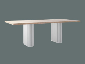 Stół do salonu dębowy Torvo - biały matowy - 240 × 100 cm (dla 10-12 osób)