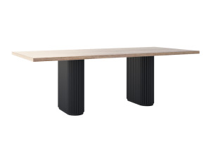 Stół do salonu dębowy Torvo - czarny mat - 240 × 100 cm (dla 10-12 osób)