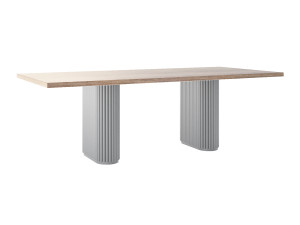 Stół do salonu dębowy Torvo - srebrny - 240 × 100 cm (dla 10-12 osób)