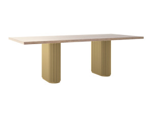 Stół do salonu dębowy Torvo - złoty - 240 × 100 cm (dla 10-12 osób)