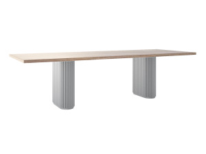 Stół do salonu dębowy Torvo - srebrny - 290 × 100 cm (dla 12-14 osób)