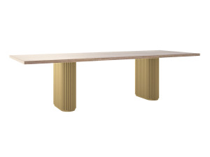 Stół do salonu dębowy Torvo - złoty - 290 × 100 cm (dla 12-14 osób)