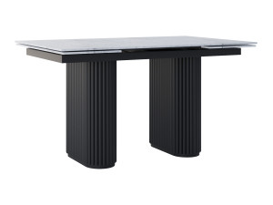 Rozkładany stół do salonu ze spieku kwarcowego Torvo - czarny mat - 150 x 90 cm - 230 x 90 cm (4-10 osób)