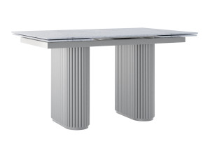 Rozkładany stół do salonu ze spieku kwarcowego Torvo - srebrny - 150 x 90 cm - 230 x 90 cm (4-10 osób)