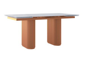 Rozkładany stół do salonu ze spieku kwarcowego Torvo - miedziany - 180 x 90 cm - 260 x 90 cm (6-12 osób)