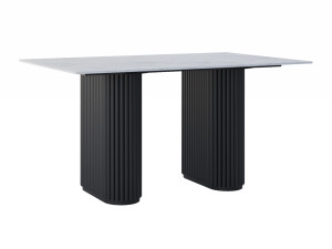 Stół do salonu ze spieku kwarcowego Torvo - czarny mat - 150 × 90 cm (dla 4-6 osób)