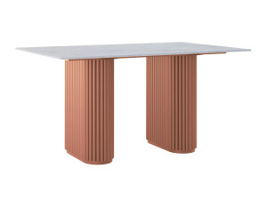 Stół do salonu ze spieku kwarcowego Torvo - miedziany - 150 × 90 cm (dla 4-6 osób)