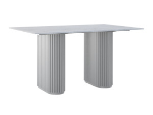 Stół do salonu ze spieku kwarcowego Torvo - srebrny - 150 × 90 cm (dla 4-6 osób)