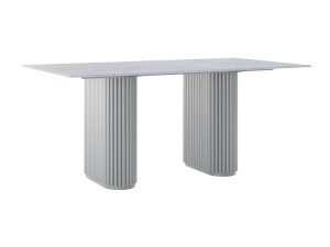 Stół do salonu ze spieku kwarcowego Torvo - srebrny - 180 × 90 cm (dla 6-8 osób)