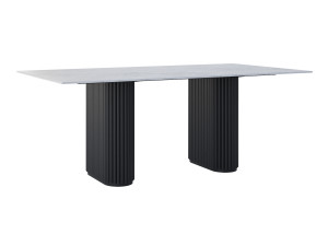 Stół do salonu ze spieku kwarcowego Torvo - czarny mat - 200 × 100 cm (dla 8-10 osób)