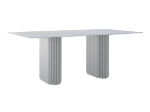 Stół do salonu ze spieku kwarcowego Torvo - srebrny - 200 × 100 cm (dla 8-10 osób)