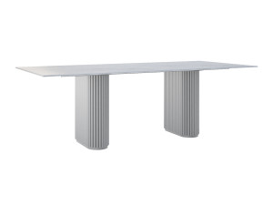 Stół do salonu ze spieku kwarcowego Torvo - srebrny - 240 × 100 cm (dla 10-12 osób)