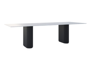 Stół do salonu ze spieku kwarcowego Torvo - czarny mat - 290 × 100 cm (dla 12-14 osób)