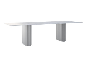 Stół do salonu ze spieku kwarcowego Torvo - srebrny - 290 × 100 cm (dla 12-14 osób)