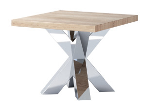 Kwadratowy Stolik Pająk heavy chrom 60x60cm