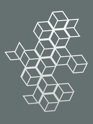 Dekoracja ścienna metalowa na rośliny pnące Trejaż Cube L 80x98 cm - biały matowy