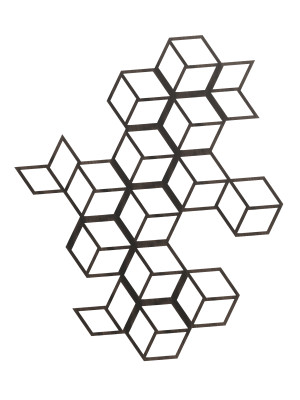 Dekoracja ścienna metalowa na rośliny pnące Trejaż Cube L 80x98 cm - czarny matowy