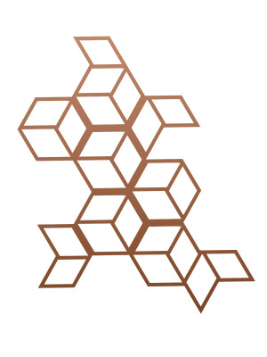 Dekoracja ścienna metalowa na rośliny pnące Trejaż Cube M 65x77 cm - miedziany