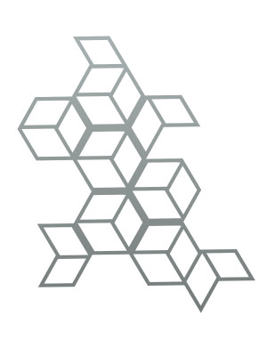 Dekoracja ścienna metalowa na rośliny pnące Trejaż Cube M 65x77 cm - srebrny