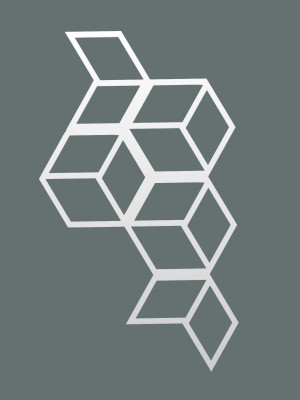 Dekoracja ścienna metalowa na rośliny pnące Trejaż Cube S 35x61 cm - biały matowy