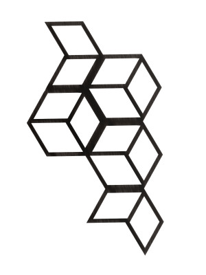 Dekoracja ścienna metalowa na rośliny pnące Trejaż Cube S 35x61 cm - czarny mat