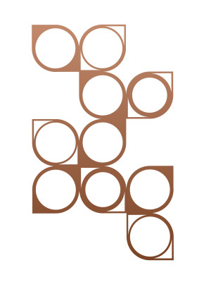 Dekoracja ścienna metalowa na rośliny pnące Trejaż Malla L 56x94 cm - miedziany