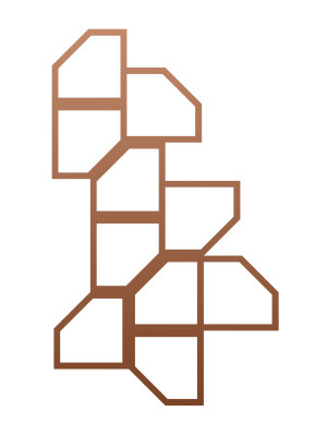 Dekoracja ścienna metalowa na rośliny pnące Trejaż Rima L 53x88 cm - miedziany