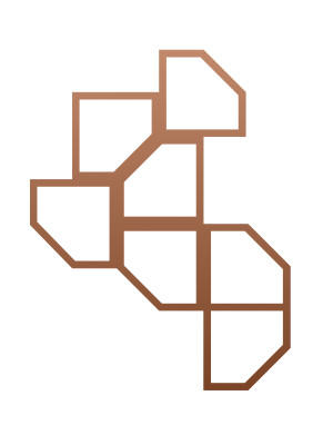 Dekoracja ścienna metalowa na rośliny pnące Trejaż Rima M 52x68 cm - miedziany