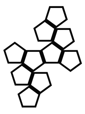 Dekoracja ścienna metalowa na rośliny pnące Trejaż Pentagon L 59x77 cm - czarny matowy