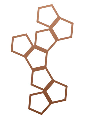 Dekoracja ścienna metalowa na rośliny pnące Trejaż Pentagon M 54x84 cm - miedziany